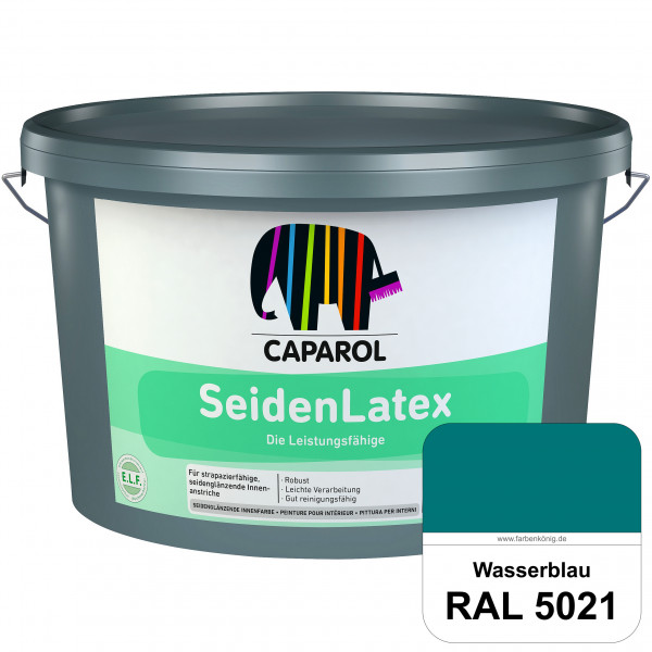SeidenLatex ELF (RAL 5021 Wasserblau) strapazierfähige, scheuerbeständige und seidenmatte Latexfarbe