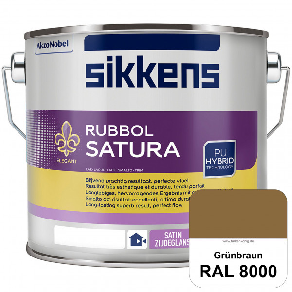 Rubbol Satura (RAL 8000 Grünbraun) seidenglänzender Lack (lösemittelhaltig) innen & außen