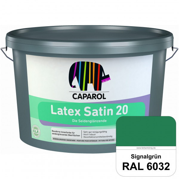 Latex Satin 20 (RAL 6032 Signalgrün) strapazierfähige seidenglänzende Latexfarbe (Innen)