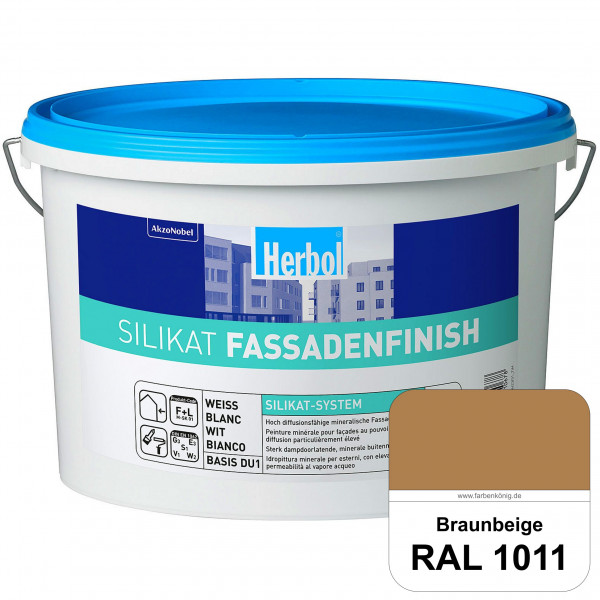 Silikat FassadenFinish (RAL 1011 Braunbeige) mineralische Fassadenfarbe für den natürlichen Fassaden