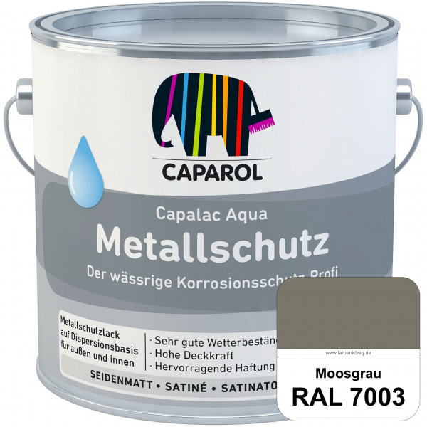 Capalac Aqua Metallschutz (RAL 7003 Moosgrau) wasserbasierter Korrosionsschutz für Stahl & verzinkte