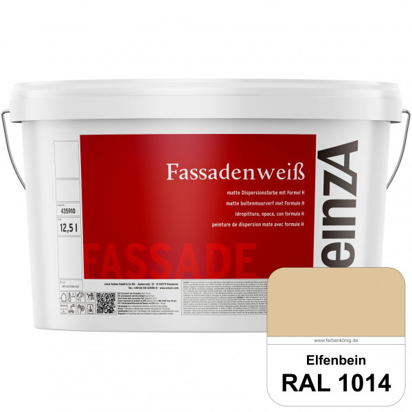 einzA Fassadenweiß (RAL 1014 Elfenbein) Sil-Fassadenfarbe gegen Schmutz & Vergrünung