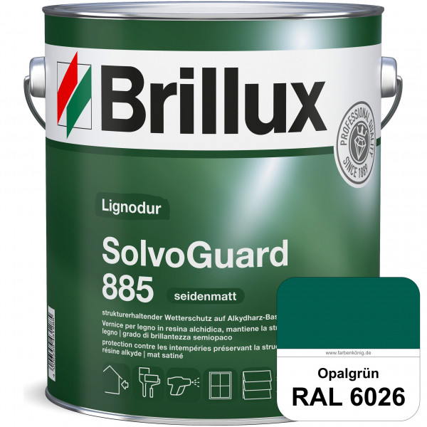 SolvoGuard 885 (RAL 6026 Opalgrün) deckende oder lasierende seidenmatte Alkydharz-Holzfarbe für auße