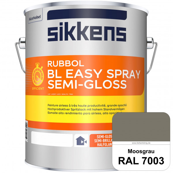 Rubbol BL Easy Spray (RAL 7003 Moosgrau) Seidenglänzender Airlesslack (außen & innen)