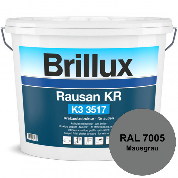 Rausan KR K3 3517 mit Protect (RAL 7005 Mausgrau) Organisch gebundener Kratzputz für wetterbeständig