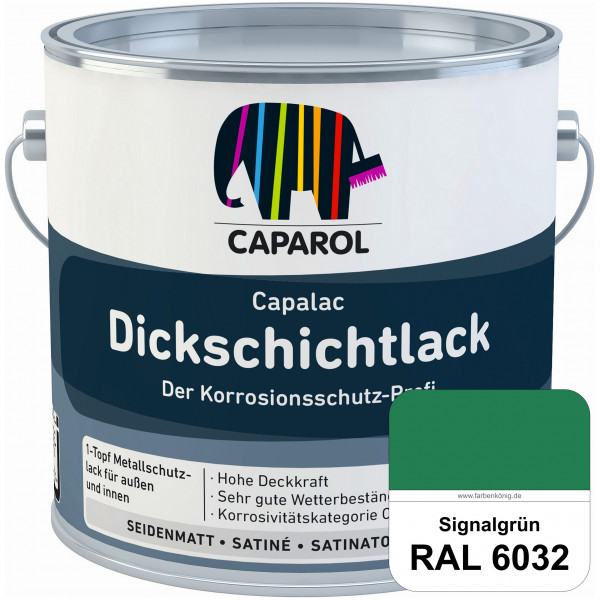 Capalac Dickschichtlack (RAL 6032 Signalgrün) 1-Topf Metallschutzlack (löselmittelhaltig) innen & au