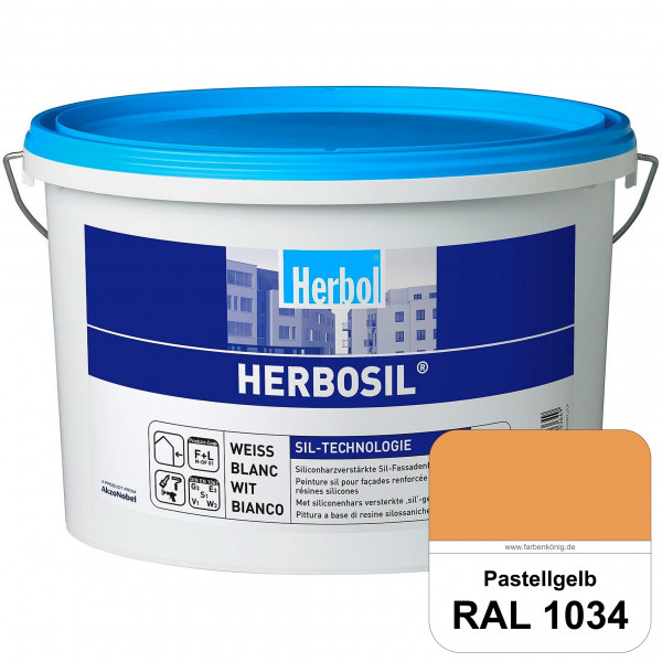 Herbosil (RAL 1034 Pastellgelb) streiflichtunempfindliche siliconharzverstärkte Fassadenfarbe