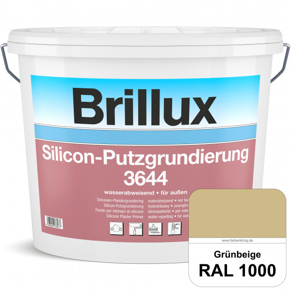Silicon-Putzgrundierung 3644 (RAL 1000 Grünbeige) Haftvermittelnde & quarzhaltige Grundierfarbe auf