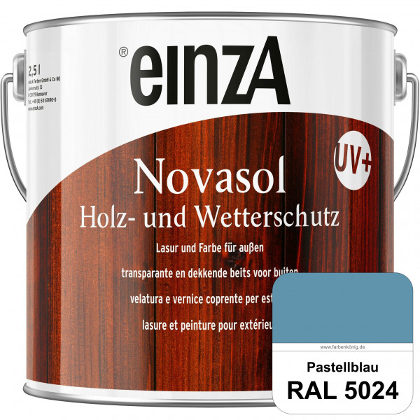 einzA Novasol HW Lasur (RAL 5024 Pastellblau) Lasierender Wetterschutz für außen
