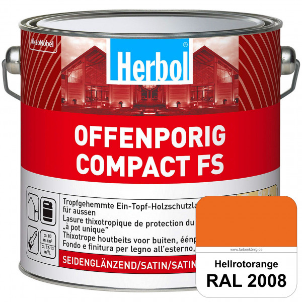 Offenporig Compact FS (RAL 2008 Hellrotorange) Rationelle & thixotrope Ein-Topf-Holzlasur (außen)