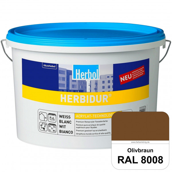 Herbidur (RAL 8008 Olivbraun) Reinacrylat-Fassadenfarbe mit Langzeitwetterschutz