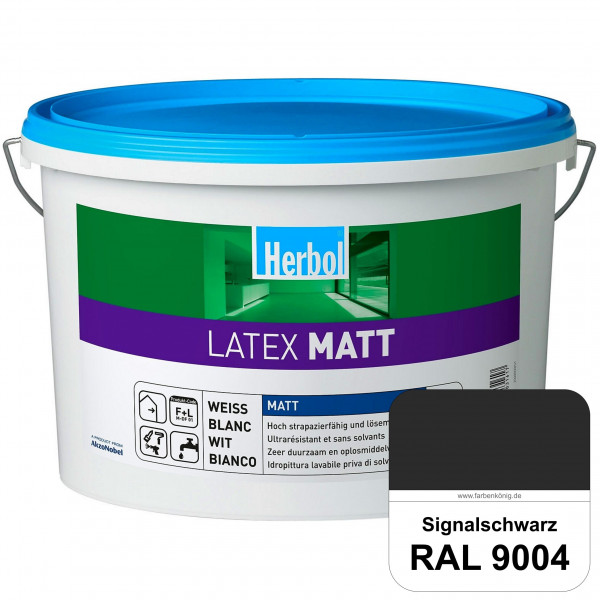 Latex Matt (RAL 9004 Signalschwarz) Matte Latexfarbe mit hoher Strapazierfähigkeit