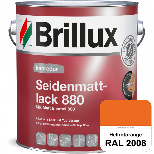 Impredur Seidenmattlack 880 (RAL 2008 Hellrotorange) für Holz- oder Metallflächen innen & außen