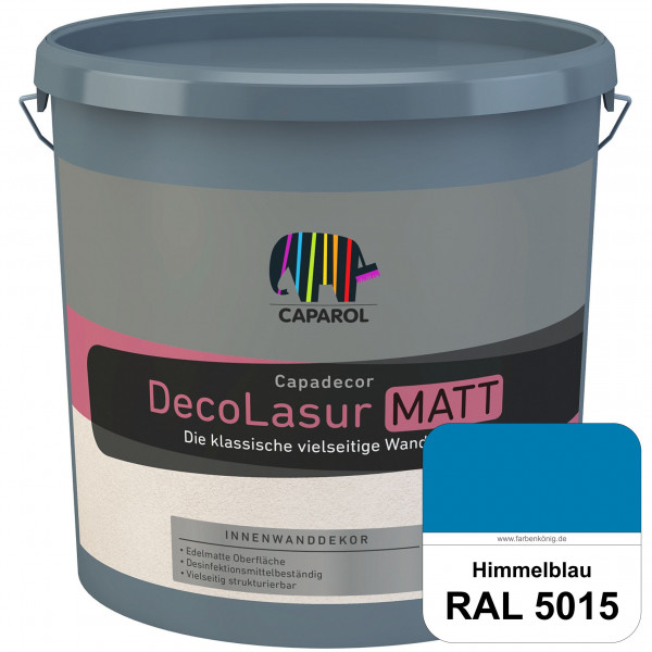 Capadecor DecoLasur Matt (RAL 5015 Himmelblau) Matte Lasurfarbe auf Dispersionsbasis (innen)