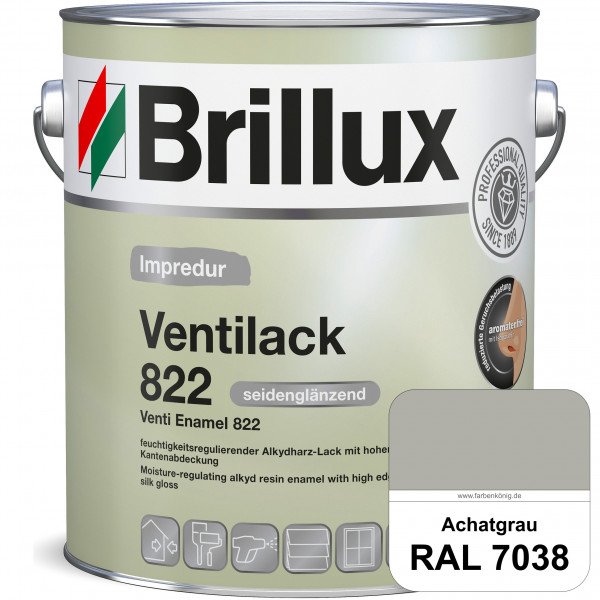 Impredur Ventilack 822 (RAL 7038 Achatgrau) Seidenglanzlack (lösemittelhaltig) Fenster & Türen innen