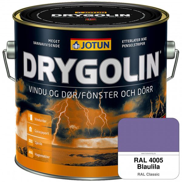 DRYGOLIN Vindu og Dør - wetterbeständige Holzschutzfarbe für Außen (RAL 4005 Blaulila)