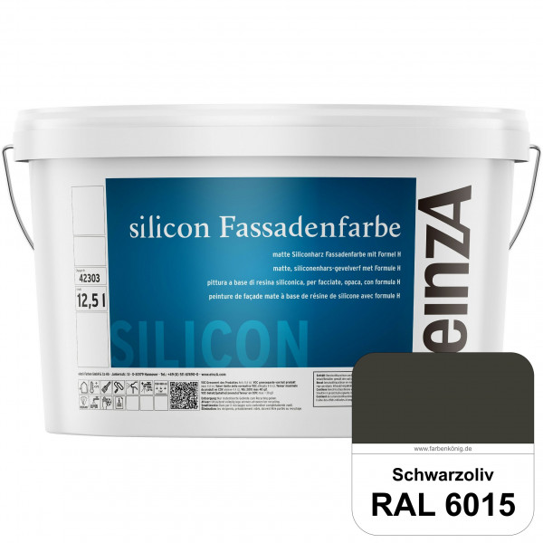 einzA silicon Fassadenfarbe (RAL 6015 Schwarzoliv) Hochwertige Siliconharz-Fassadenfarbe