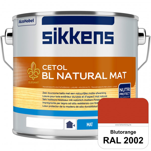 Cetol BL Natural Mat (RAL 2002 Blutorange) Matte, wasserverdünnnbare Dünnschichtlasur
