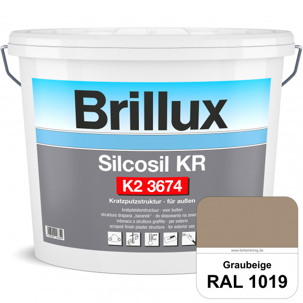 Silcosil KR K2 3674 (RAL 1019 Graubeige) siliconverstärkter Dekorputz, Kratzputzstruktur, wetterbest