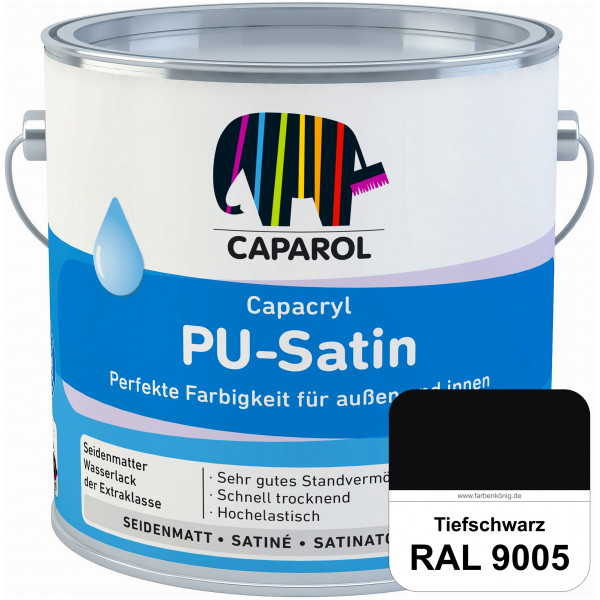 Capacryl PU-Satin (RAL 9005 Tiefschwarz) hochwertige Zwischen-/ Schluss­lackierungen für grundierte