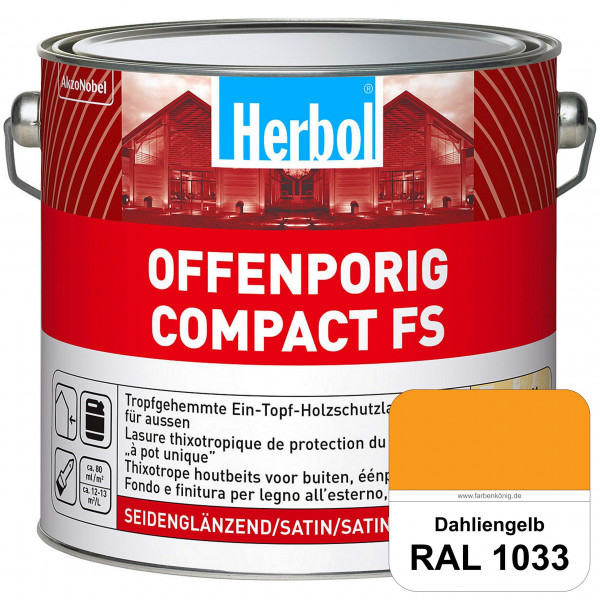 Offenporig Compact FS (RAL 1033 Dahliengelb) Rationelle & thixotrope Ein-Topf-Holzlasur (außen)