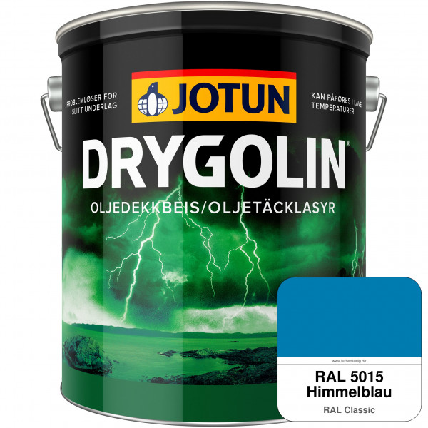 DRYGOLIN Oljedekkbeis - Deckende & wetterbeständige Öllasur für Außen (RAL 5015 Himmelblau)