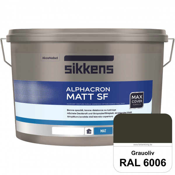 Alphacron Matt SF (RAL 6006 Grauoliv) stumpfmatte & hochwertige Premium-Wandfarbe (innen)