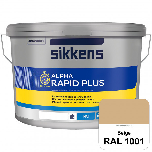 Alpha Rapid Plus (RAL 1001 Beige) Hochwertige & stumpfmatte Wandfarbe für mittlere Belastungen
