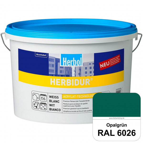 Herbidur (RAL 6026 Opalgrün) Reinacrylat-Fassadenfarbe mit Langzeitwetterschutz