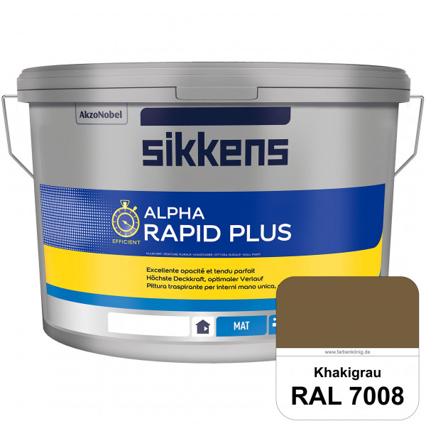 Alpha Rapid Plus (RAL 7008 Khakigrau) Hochwertige & stumpfmatte Wandfarbe für mittlere Belastungen