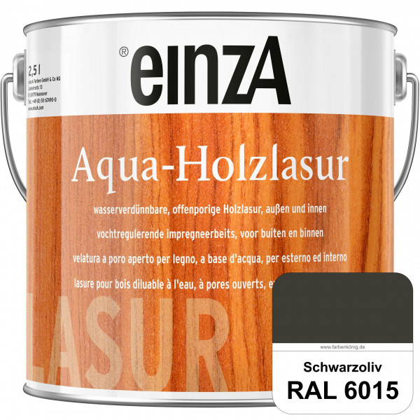 einzA Aqua-Holzlasur (RAL 6015 Schwarzoliv) wasserverdünnbare offenporige Holzlasur für Holzbauteile