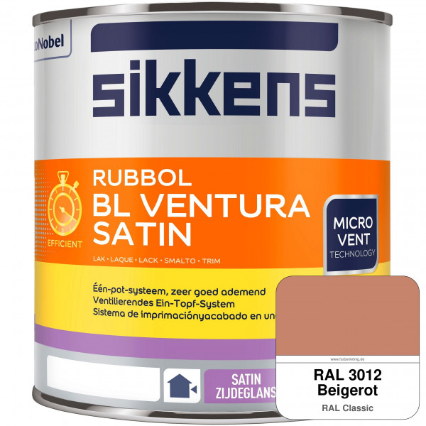 Rubbol BL Ventura Satin NEU (RAL 3012 Beigerot) Seidenglanzlack (wasserbasiert) Fenster außen