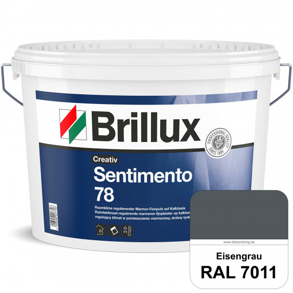 Creativ Sentimento 78 (RAL 7011 Eisengrau) Marmor-Feinputz auf Kalkbasis, zur Erzielung matter Oberf