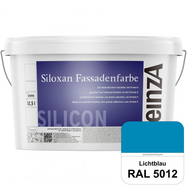 einzA Siloxan Fassadenfarbe (RAL 5012 Lichtblau) Siliconvergütete Fassadenfarbe