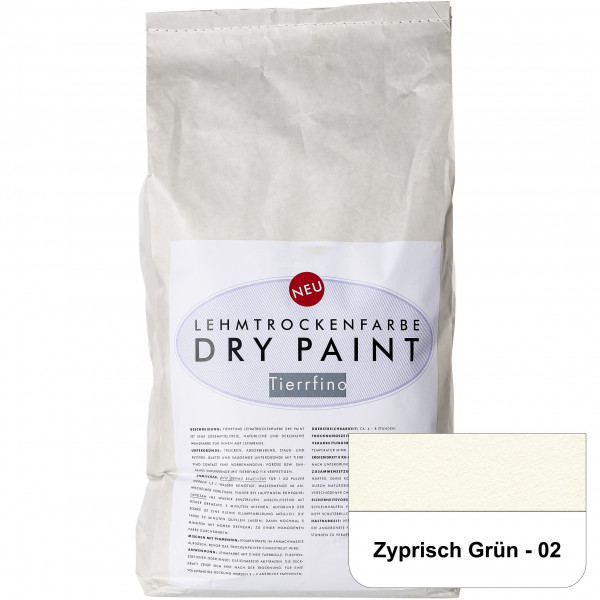 DRY-PAINT Lehmtrockenfarbe - Zyprisch Grün - 02