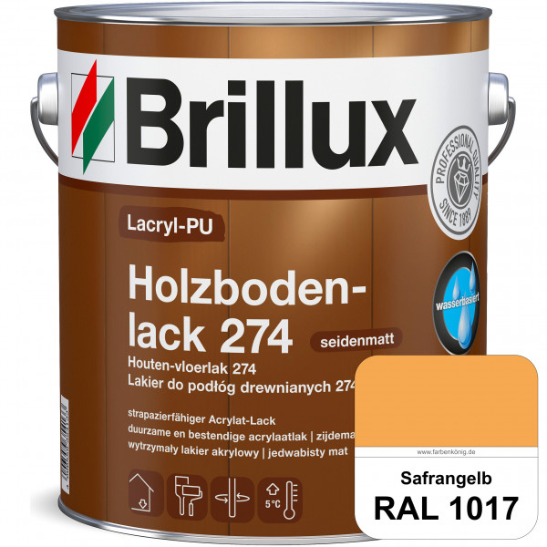 Lacryl-PU Holzbodenlack 274 (RAL 1017 Safrangelb) hochwertige & widerstandsfähige, deckende Versiege