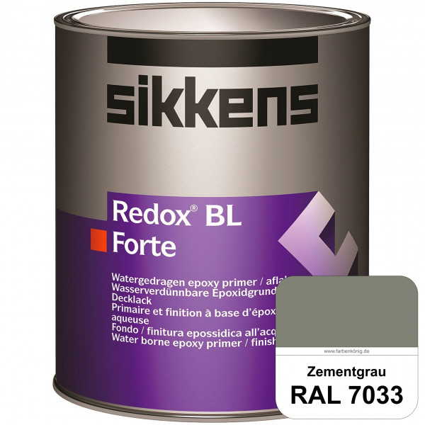 Redox BL Forte (RAL 7033 Zementgrau) seidenmatte & wasserbasierte 2-K-Epoxidharzlack (innen)