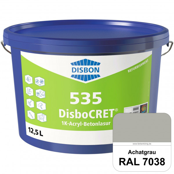 DisboCRET 535 1K-Acryl-Betonlasur (RAL 7038 Achatgrau) Schutzbeschichtung für Beton im Außenbereich
