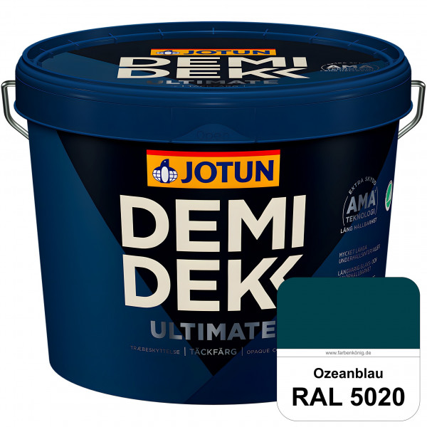 DEMIDEKK ULTIMATE Täckfärg - Deckende Holzfarbe (RAL 5020 Ozeanblau)