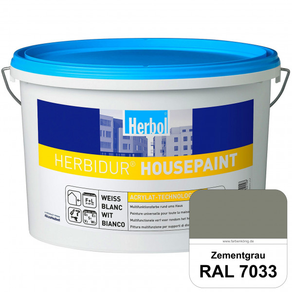 Herbidur Housepaint (RAL 7033 Zementgrau) seidenmatte Reinacrylat-Fassadenfarbe