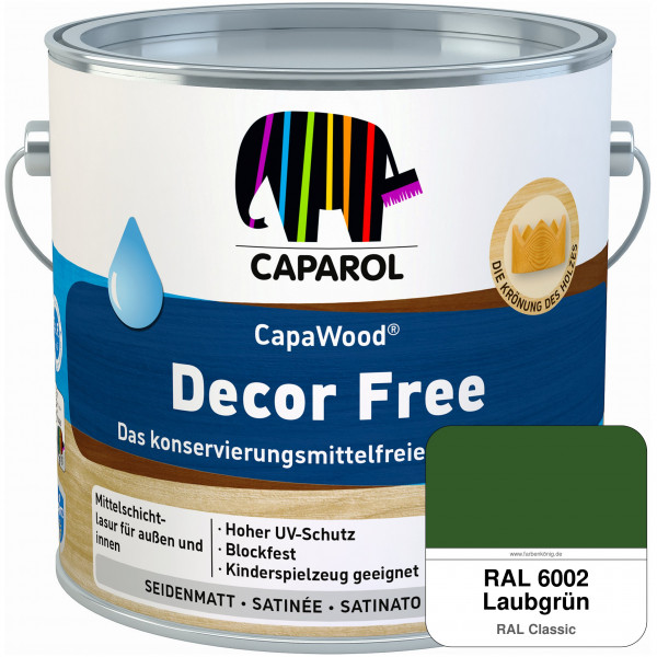 CapaWood® Decor Free (RAL 6002 Laubgrün) - ersetzt Capadur DecorLasur KF