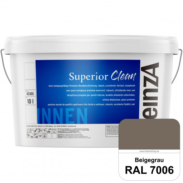 einzA Superior Clean (RAL 7006 Beigegrau) Hoch reinigungsfähige, stumpfmatte Premium-Wandbeschichtun