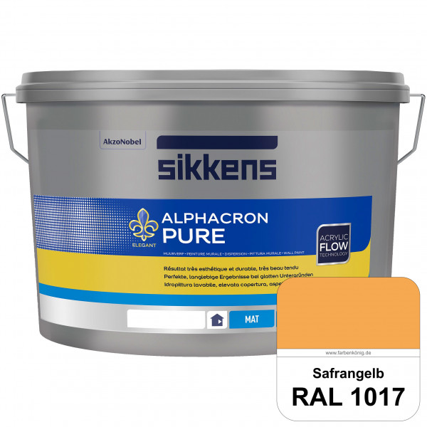 Alphacron Pure (RAL 1017 Safrangelb) Edelmatte & hochertige Premium Wandfarbe für glatte Untergründe