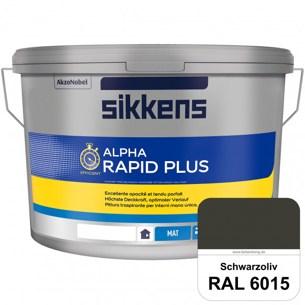Alpha Rapid Plus (RAL 6015 Schwarzoliv) Hochwertige & stumpfmatte Wandfarbe für mittlere Belastungen