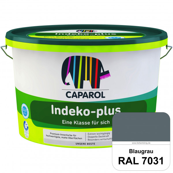 Indeko-plus (RAL 7031 Blaugrau) doppeldeckende matte & hochwertige Innenfarbe