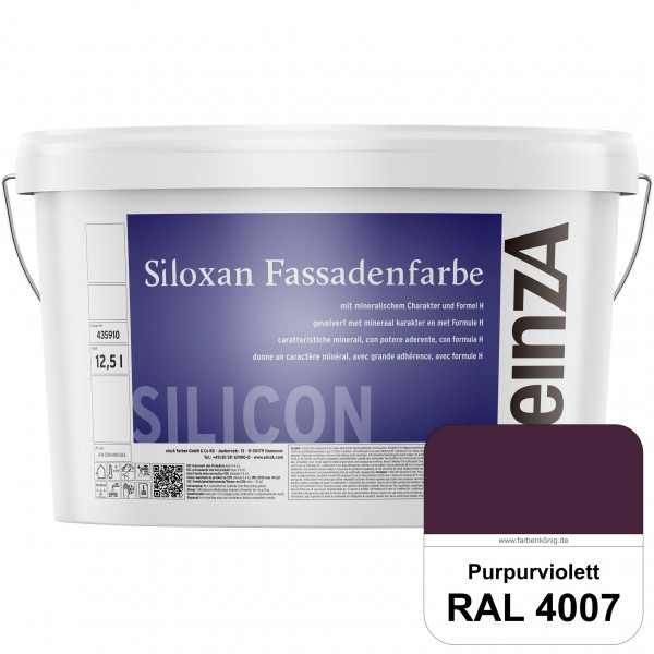 einzA Siloxan Fassadenfarbe (RAL 4007 Purpurviolett) Siliconvergütete Fassadenfarbe