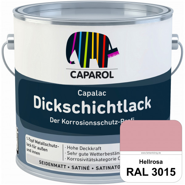 Capalac Dickschichtlack (RAL 3015 Hellrosa) 1-Topf Metallschutzlack (löselmittelhaltig) innen & auße