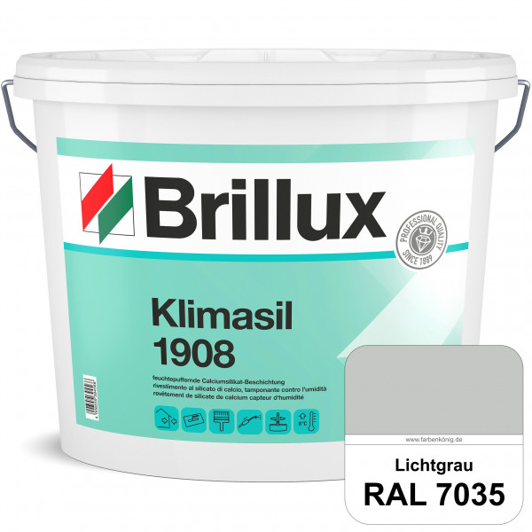 Klimasil 1908 (RAL 7035 Lichtgrau) feuchtepuffernde & gut füllende Calciumsilikat-Beschichtung (auße
