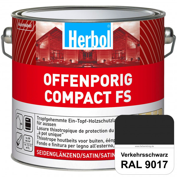 Offenporig Compact FS (RAL 9017 Verkehrsschwarz) Rationelle & thixotrope Ein-Topf-Holzlasur (außen)