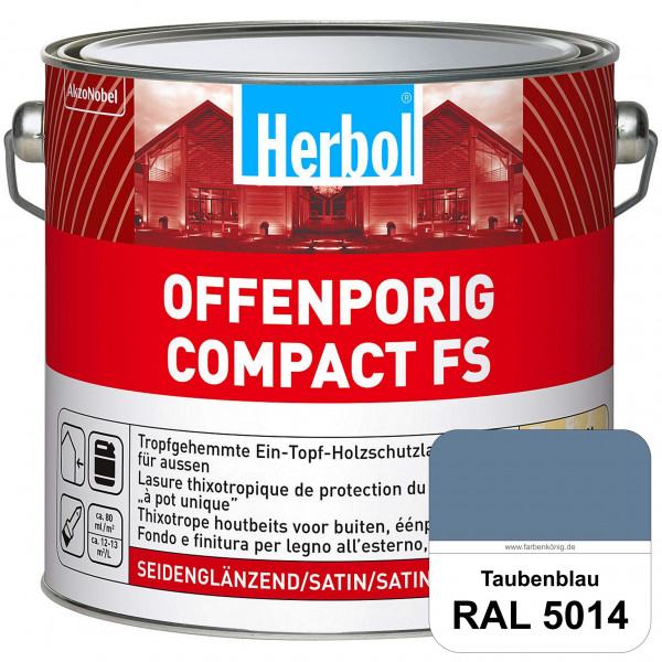 Offenporig Compact FS (RAL 5014 Taubenblau) Rationelle & thixotrope Ein-Topf-Holzlasur (außen)